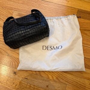 DESMO Vintage Black Textured Shoulder Bag